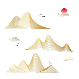 中式山水祥云花纹