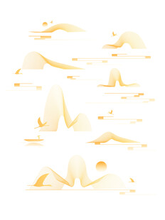 中式山水祥云花纹