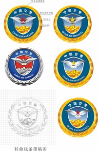 多款精美航空徽章展示