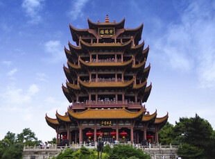 黄鹤楼古典楼阁的壮丽景致