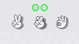 手势表情 徽章 样机