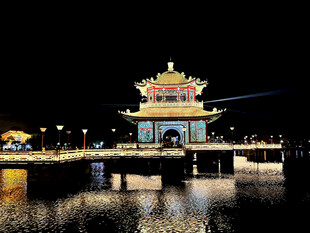 揭阳榕江西湖公园特色亭台