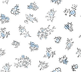 蓝白花卉图案纹理背景