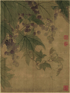 恽寿平古画紫藤图