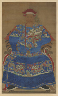 古代蓝色精美刺绣官服