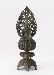 古代镂空青铜佛像摆件