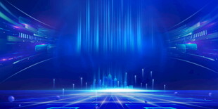 梦幻蓝色科技感光影背景