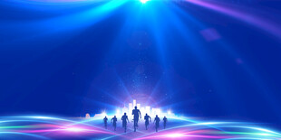 梦幻舞台灯光下的表演者