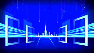 科技感未来城市通道场景