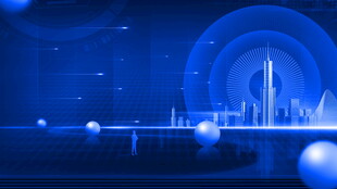 梦幻蓝色科技空间场景