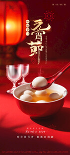 元宵佳节  碗中汤圆与酒杯