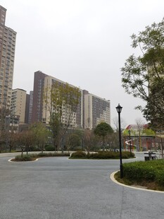 城市住宅区的开阔道路景观