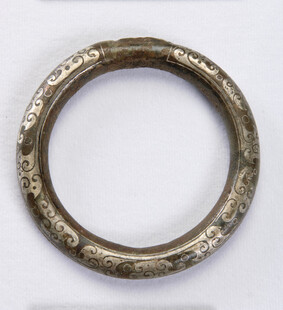 古雅雕花银手镯