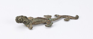 古铜色蜥蜴造型金属摆件