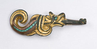 古雅金镶绿松石发簪