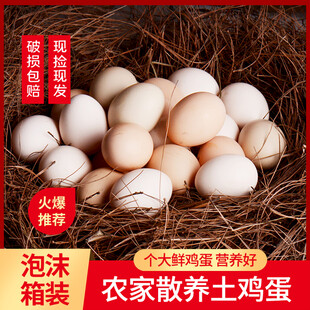 农家散养土鸡蛋泡沫箱装