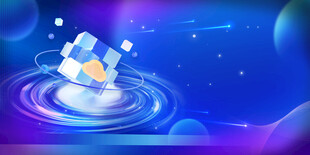 水中漂浮的发光立方体