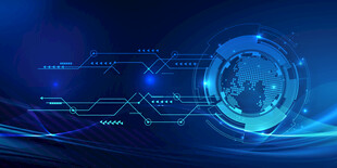 科技感蓝色地球背景图