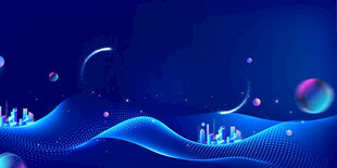 梦幻蓝色科技感波浪背景