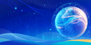 梦幻蓝色星球科技背景图