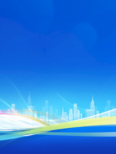 蓝色科技风城市景观背景图