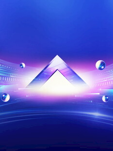 梦幻科技感三角光影场景