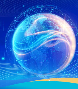 科技感地球线条抽象画面