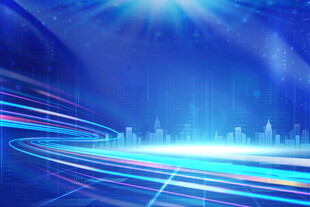 科技动感蓝色城市光影背景