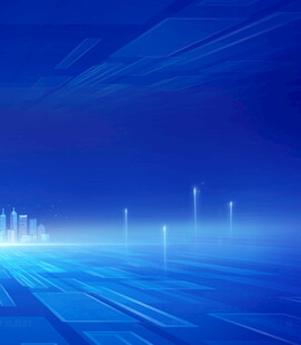 蓝色科技风城市远景背景