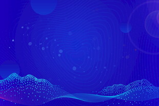 梦幻蓝调海洋风景插画