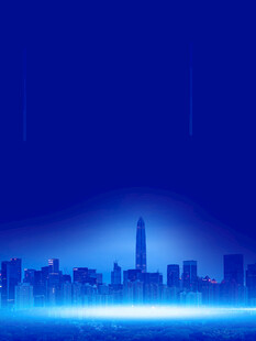 蓝色都市夜景轮廓