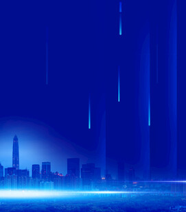 蓝色科技风城市夜景背景