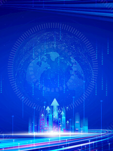 科技感城市夜景与数据元素