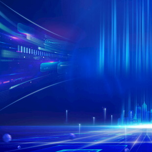 科技感蓝色未来城市背景