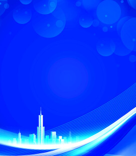 蓝色梦幻城市背景图