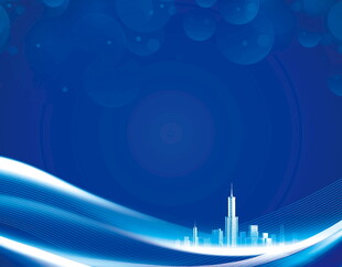 蓝色科技风城市背景图