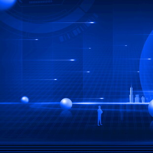 科技感蓝色未来场景背景