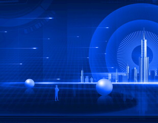 科技感未来城市夜景画面