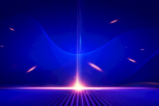 蓝色炫光科幻舞台背景