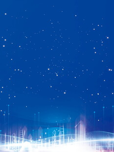 梦幻星空下的城市夜景