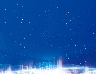 梦幻星空下的城市夜景