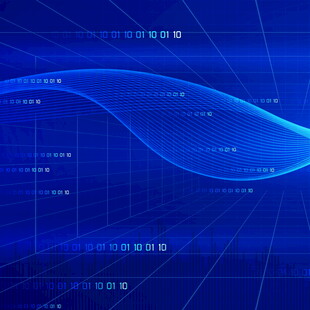 科技感蓝色波浪背景图