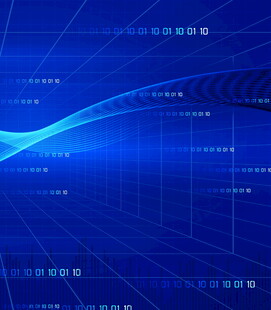 蓝色科技风抽象线条背景图
