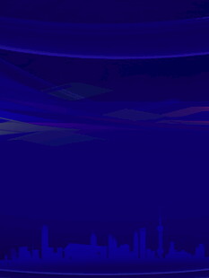 深蓝色城市天际线夜景