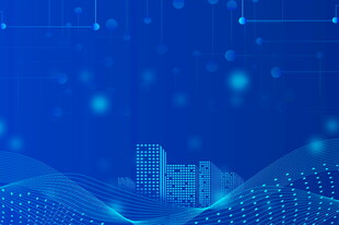 科技感蓝色城市景观背景图