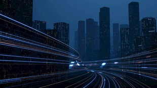 城市夜景车流光影轨迹