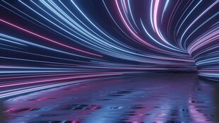 梦幻炫彩光线隧道场景