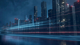 都市夜景光影流动画面