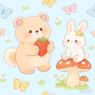 小熊小兔的梦幻田园时光