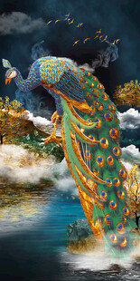 奇幻神兽遨游云海之间